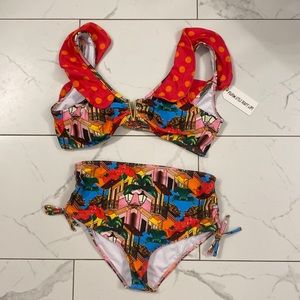 High waisted swimsuit, colorful, size medium